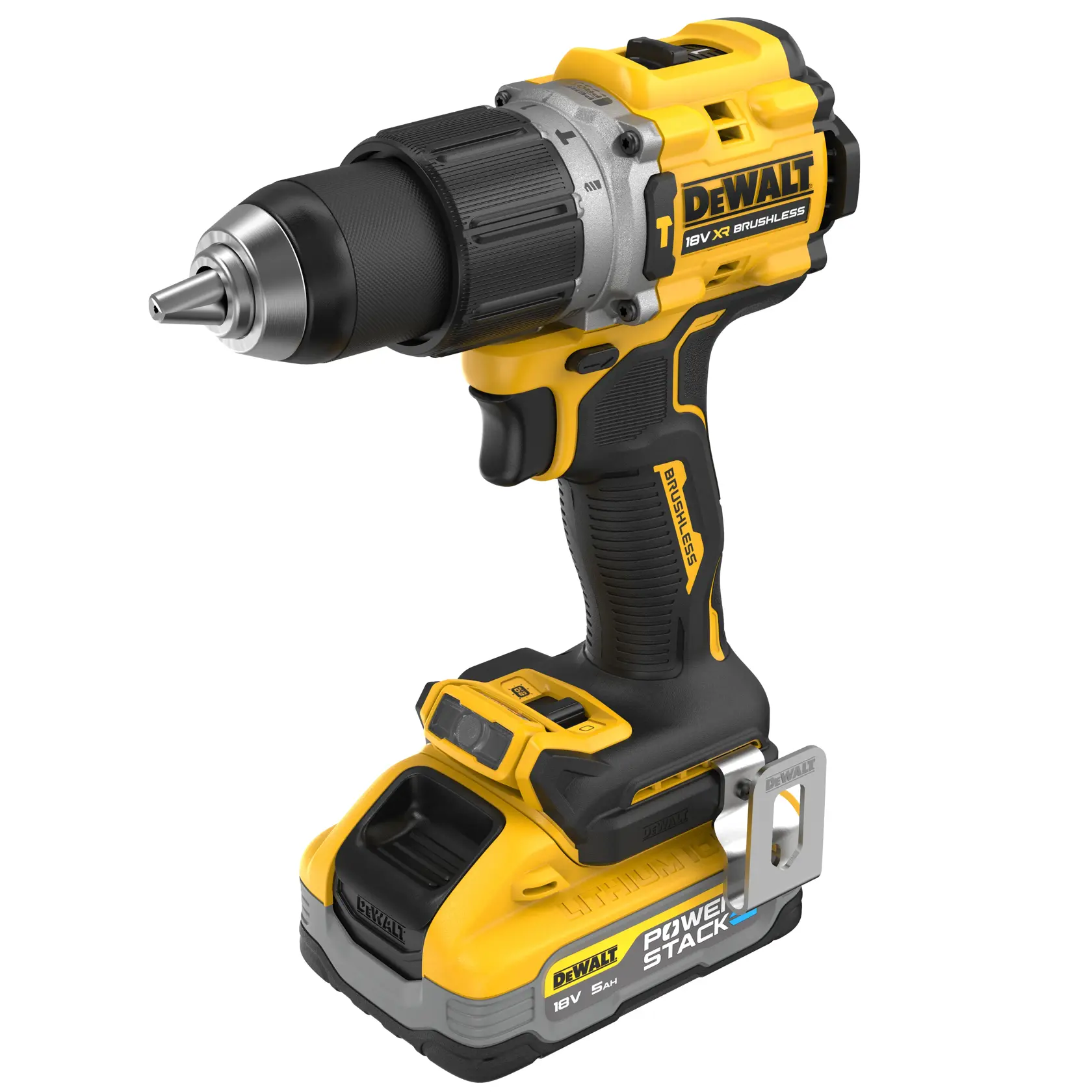 18V XR Kolborstfri slagborrmaskin - 2x POWERSTACK 5.0Ah batterier och laddare i TSTAK