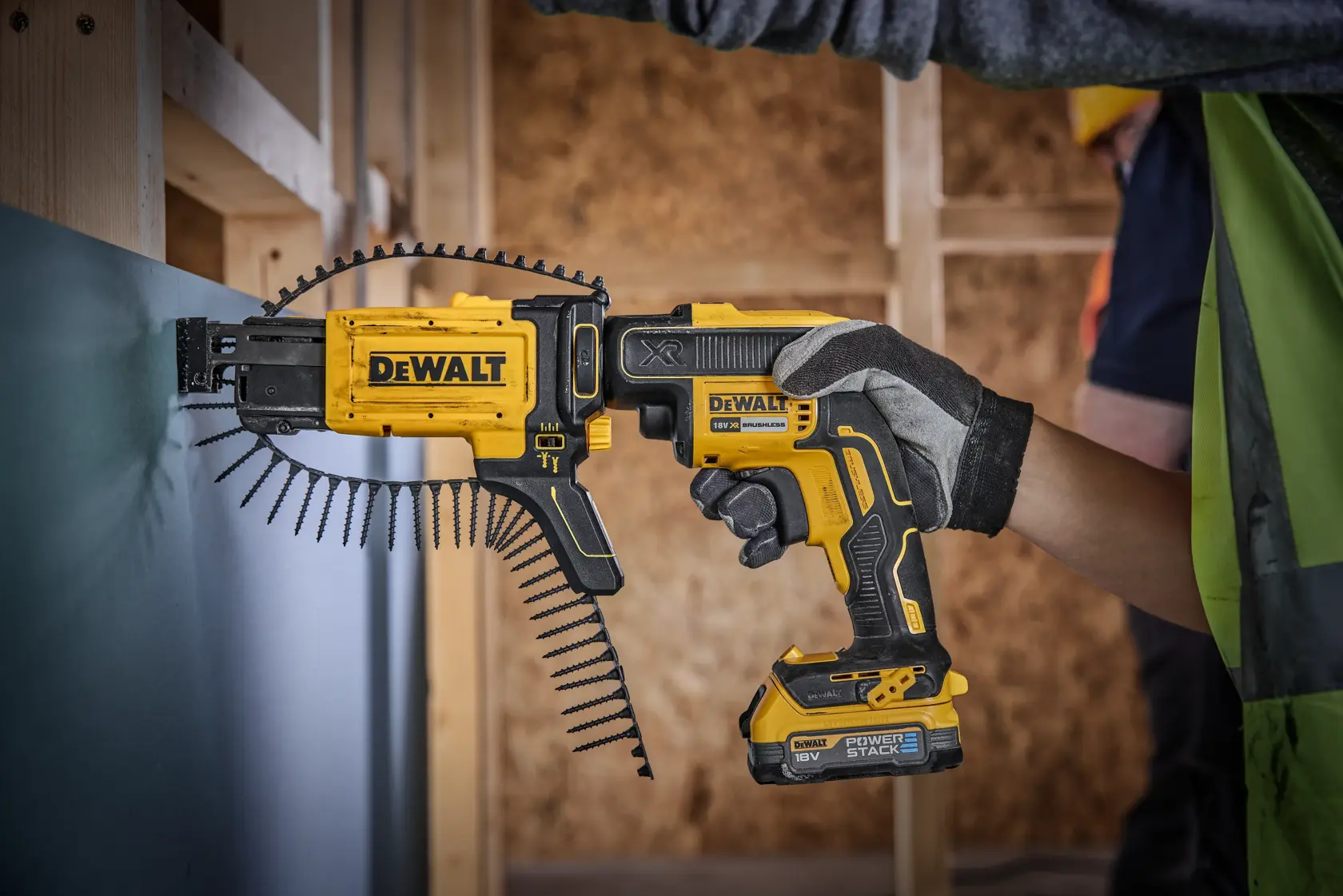18V XR Gipsskruvdragare med 1x POWERSTACK kompakt batteri utan laddare i TSTAK