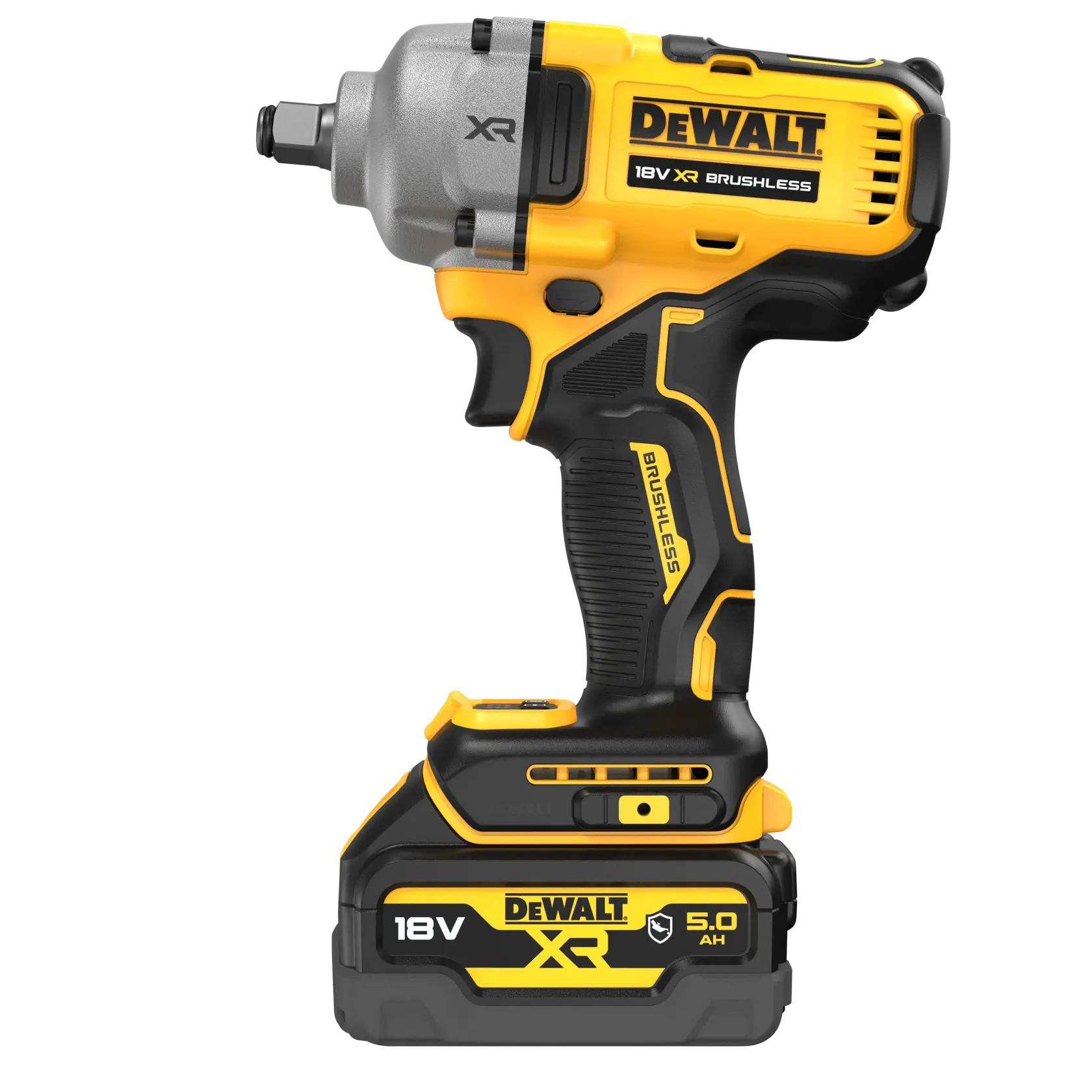 18V XR 1/2" Mutterdragare med låsring - 2x 5.0Ah AUTO batterier och laddare