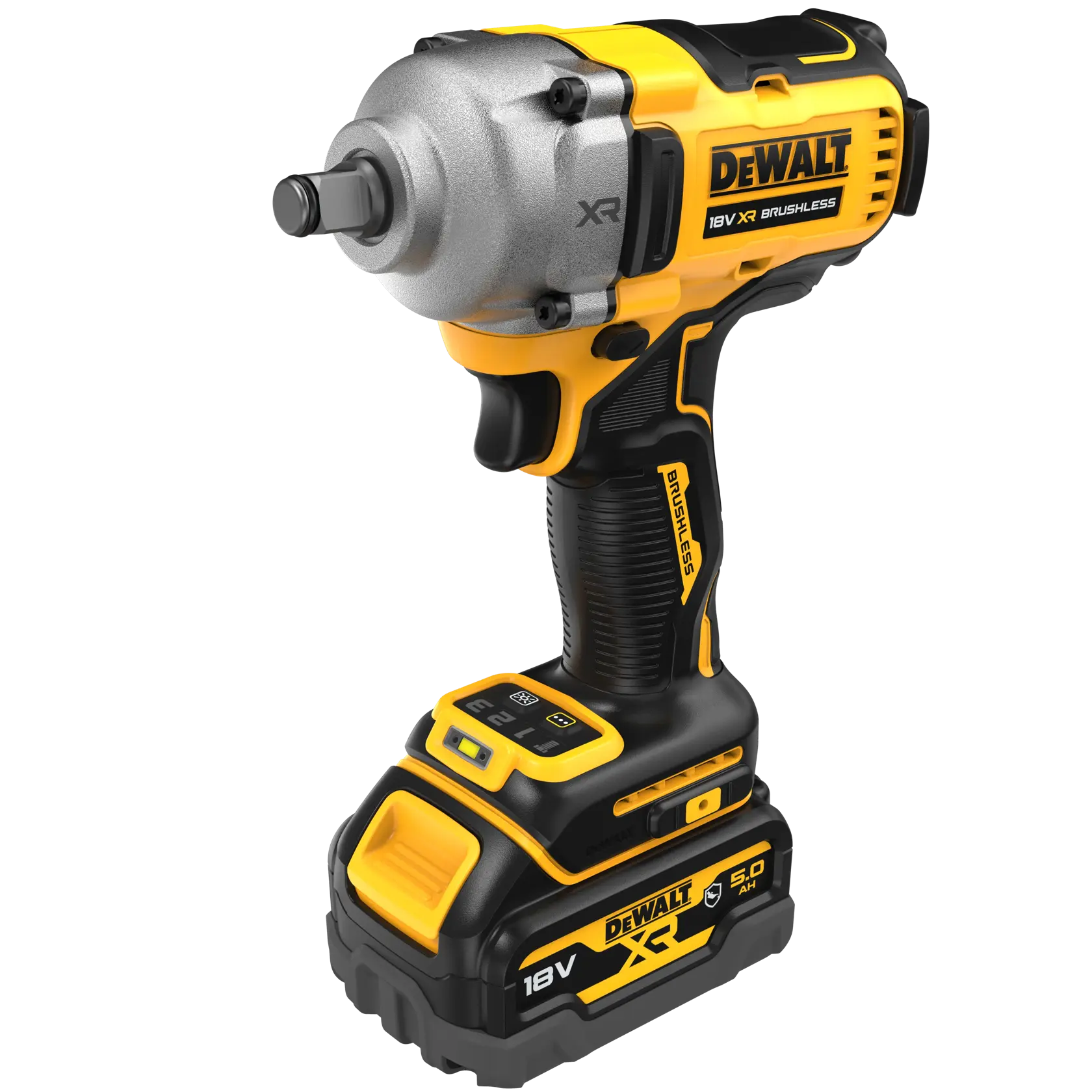 18V XR 1/2" Mutterdragare med låsring - 2x 5.0Ah AUTO batterier och laddare