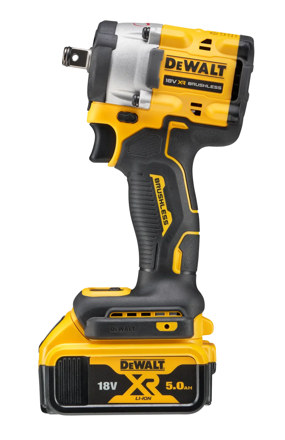 18V XR 1/2" Kolborstfri kompakt mutterdragare med låsring - 2x 5.0Ah och laddare i TSTAK