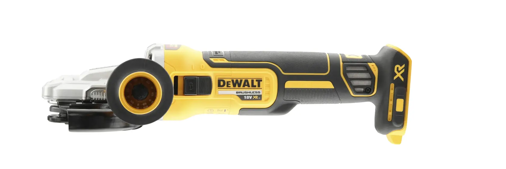 18V XR kolborstfri 125 mm vinkelslip med platt huvud - utan batteri