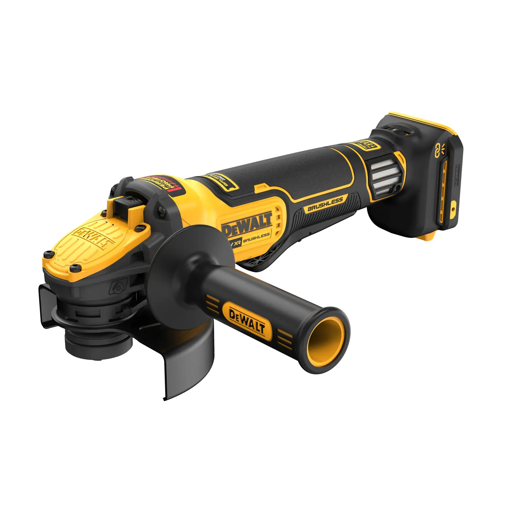 18v XR pack id vinkelslip, 125 mm, variabel, trådlös verktygsstyrning, e-broms, p&p, utan tillbehör