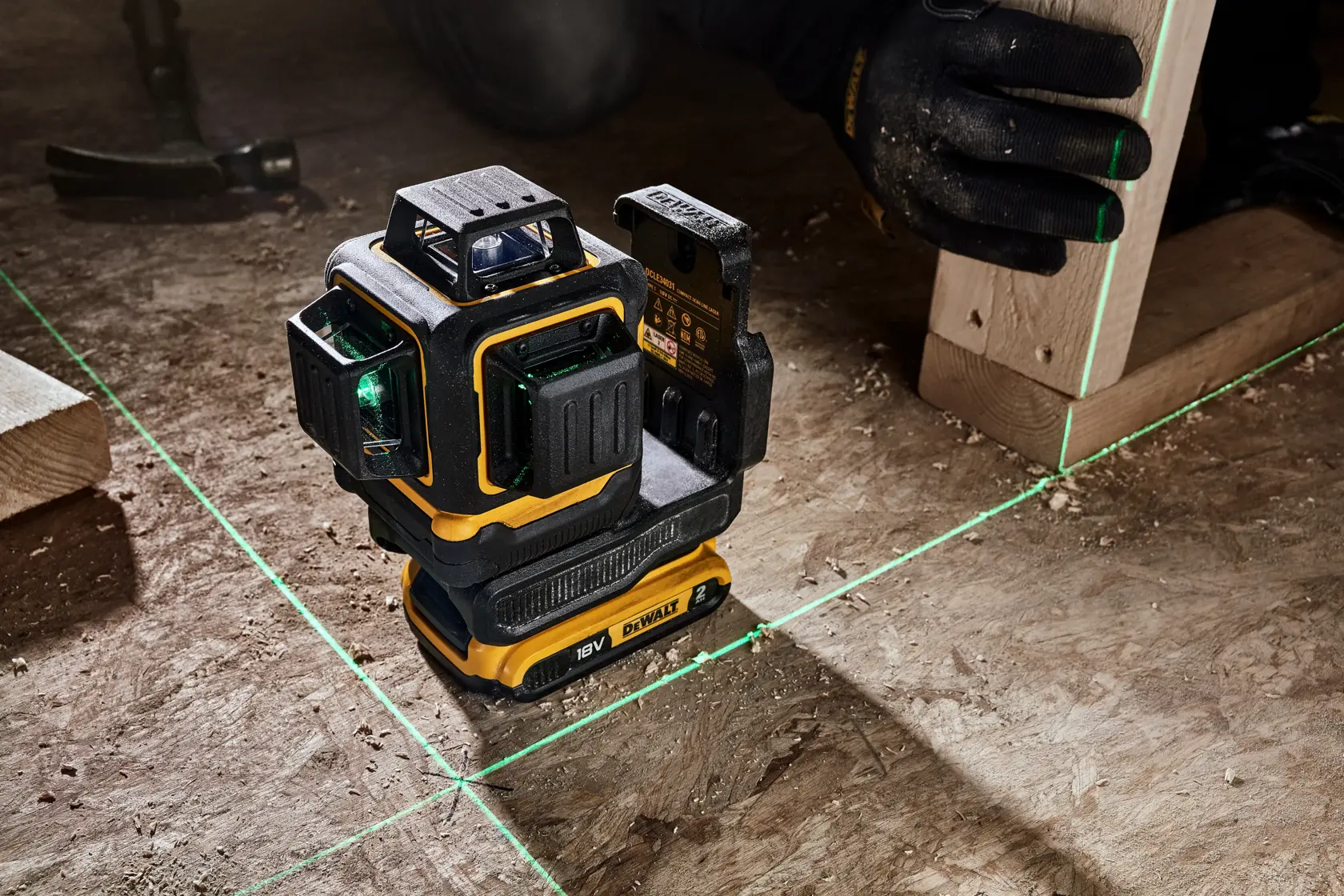 18V XR Kompakt 3x360 Grön krysslinjelaser