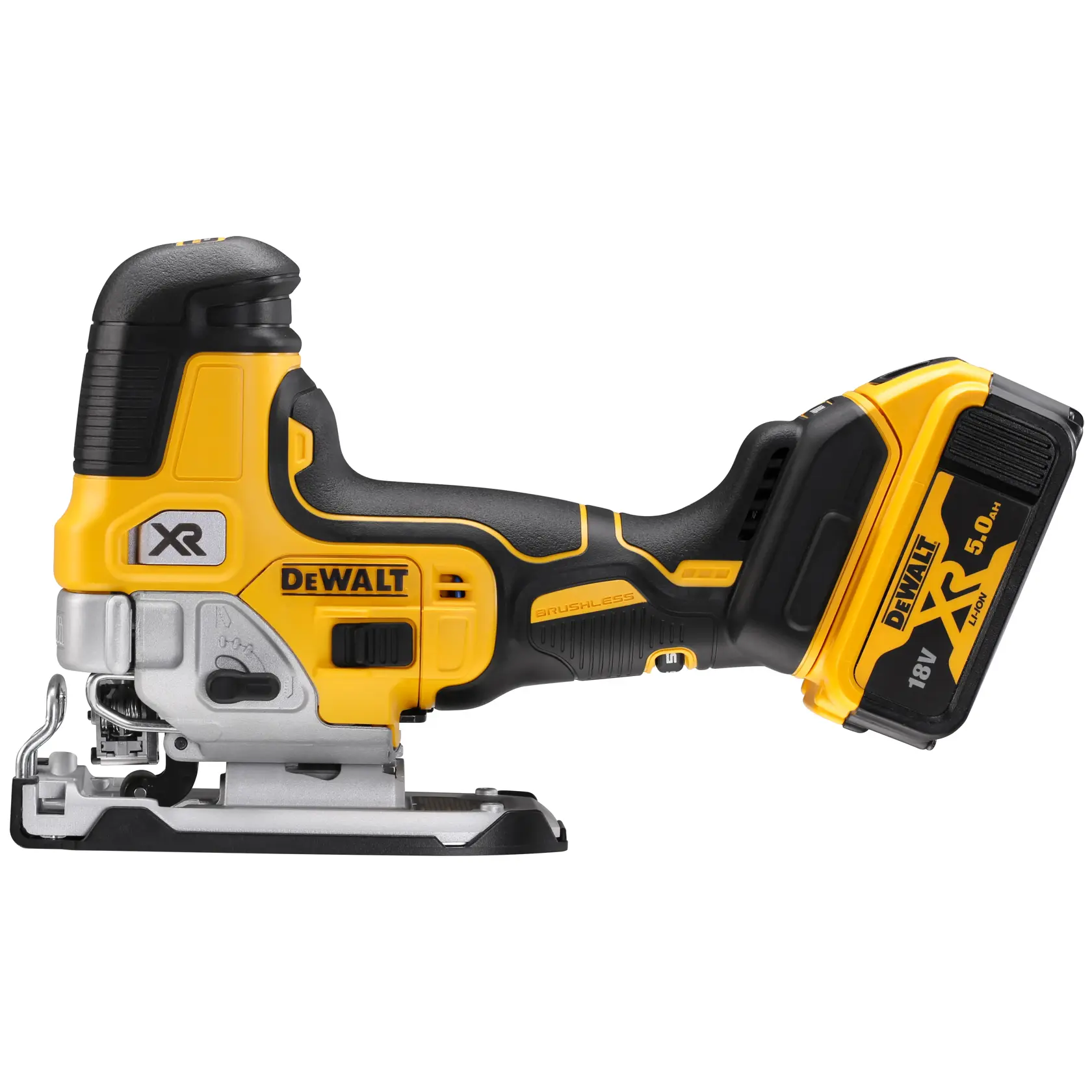 18V XR Kolborstfri sticksåg "Bodygrip" - 2 x 5,0 Ah