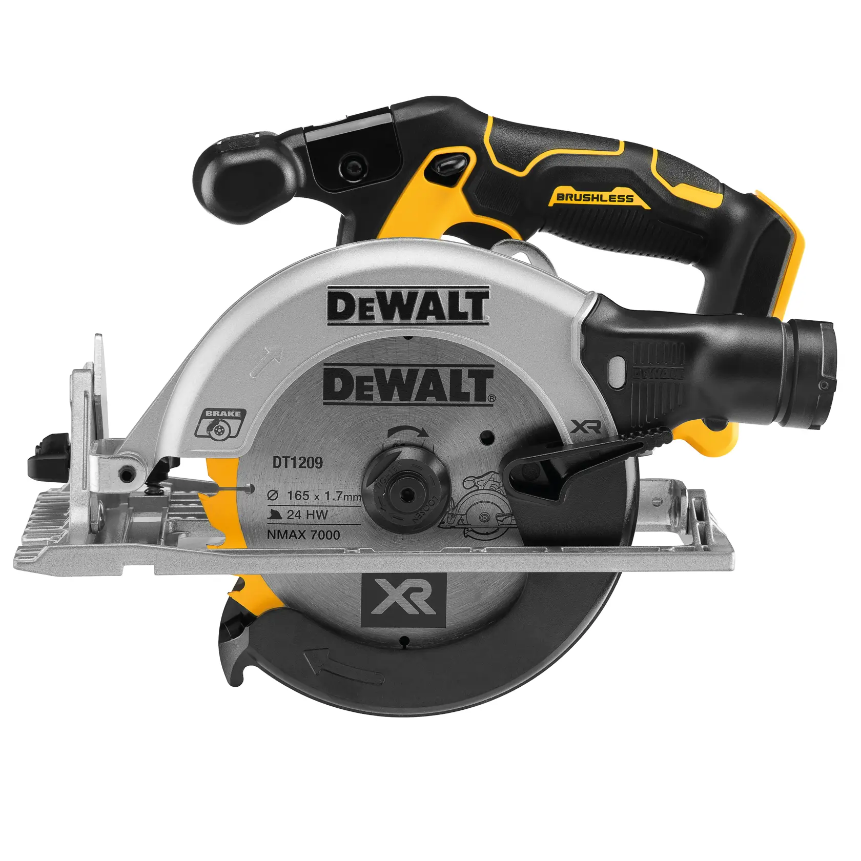 18V XR 165 mm cirkelsåg - utan tillbehör