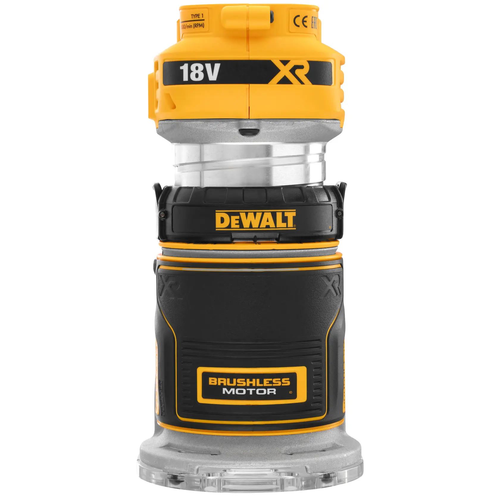 18V XR kolborstfri enhandsfräs 8 mm (1/4") - utan batteri