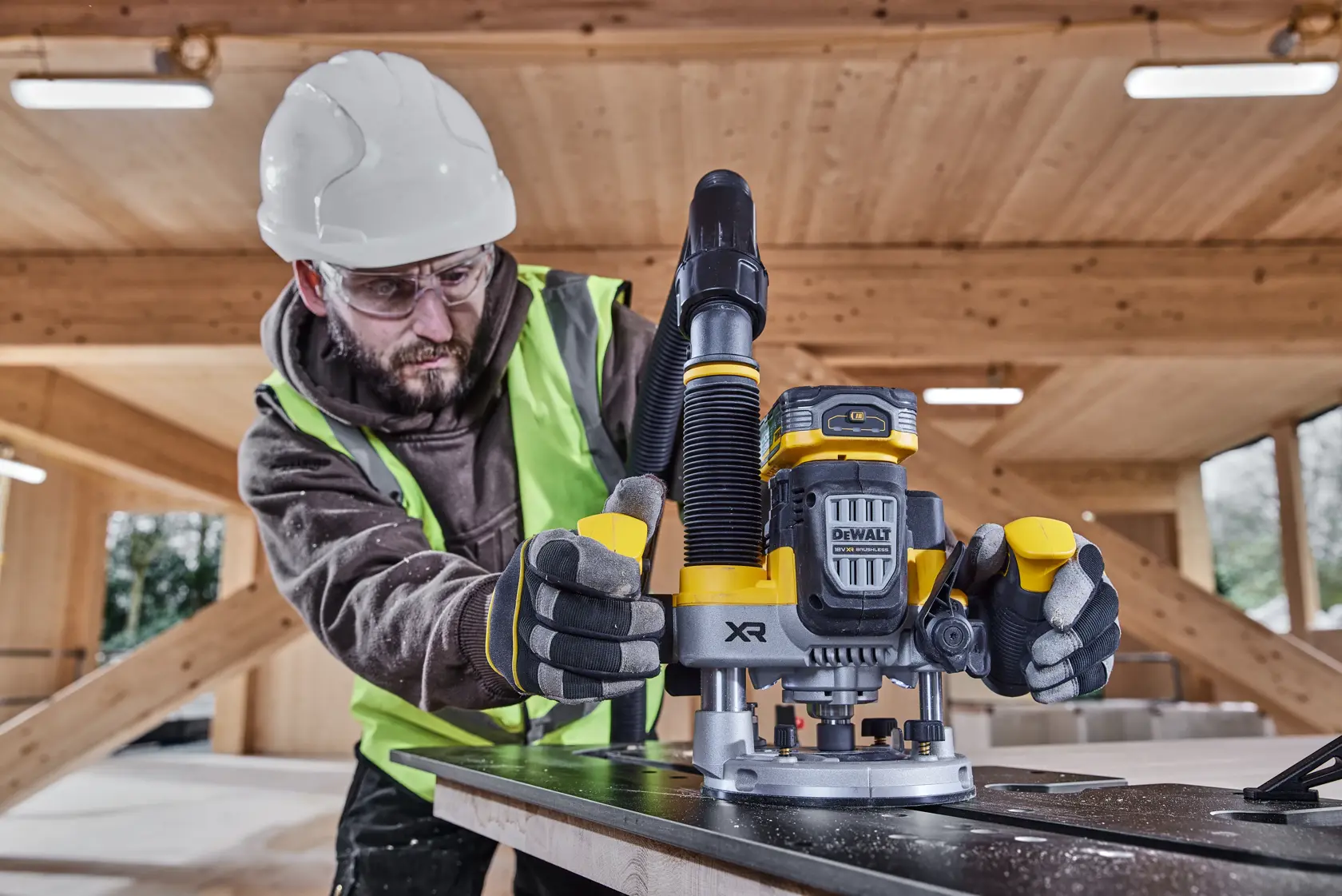 18V XR kolborstfri 1/2" 70mm handöverfräs- 2 X POWERSTACK 5AH