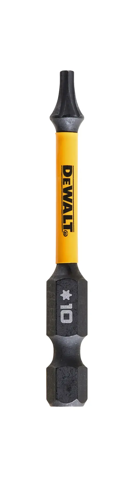 DEWALT DT7393T star bit, size 10, yellow and black. Tool accessory for screwdriving and power tools.