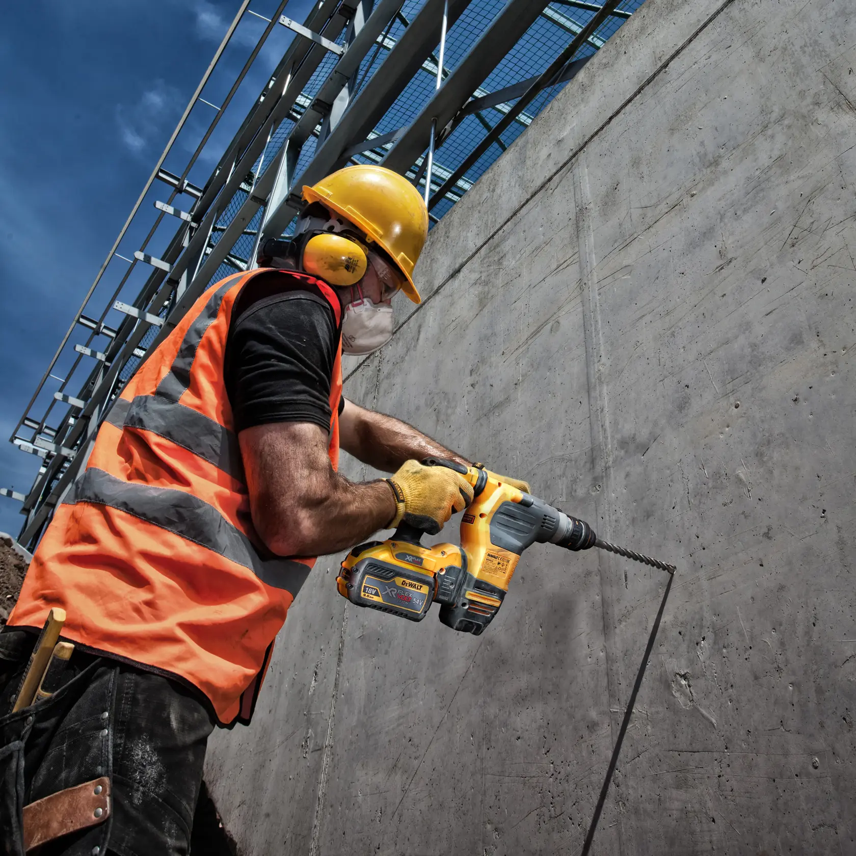 Graphic showing DEWALT XTREME Sub-Compact Series branding with the slogan 'Compact and Performance Packed' on a yellow background.