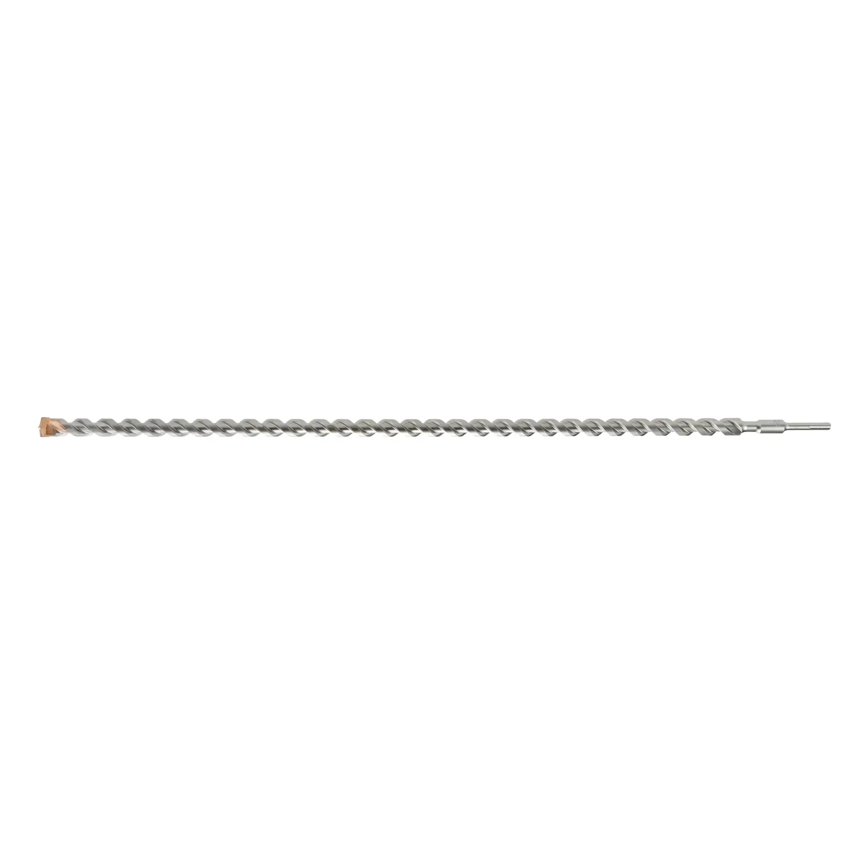 Long spiral DEWALT drill bit with carbide tip for masonry drilling, DT9614 SKU, shown on a white background.